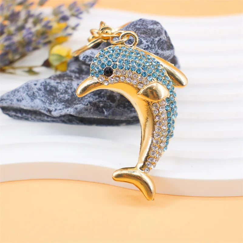 Dolphin keychain Creative New Product Metal Dolphin Keychain Fashion Bag Car Key Pendant