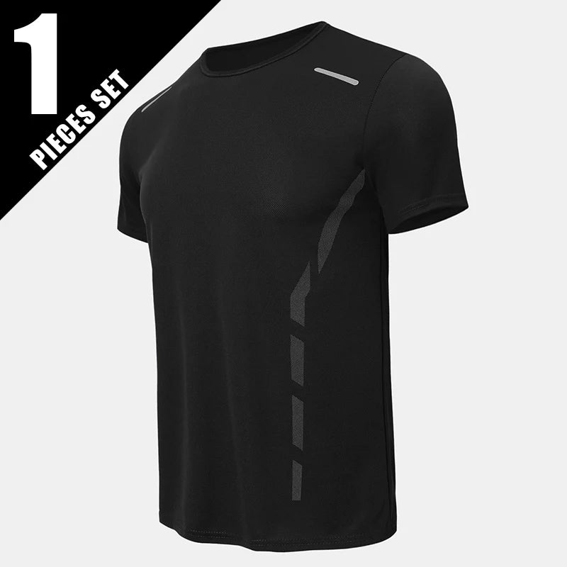1/4 Uds Camiseta Holgada de Verano para Hombre, Estampada, de Secado Rápido, Manga Corta, Juvenil, Informal, Deportiva, Fitness, Transpirable, para Mediana Edad