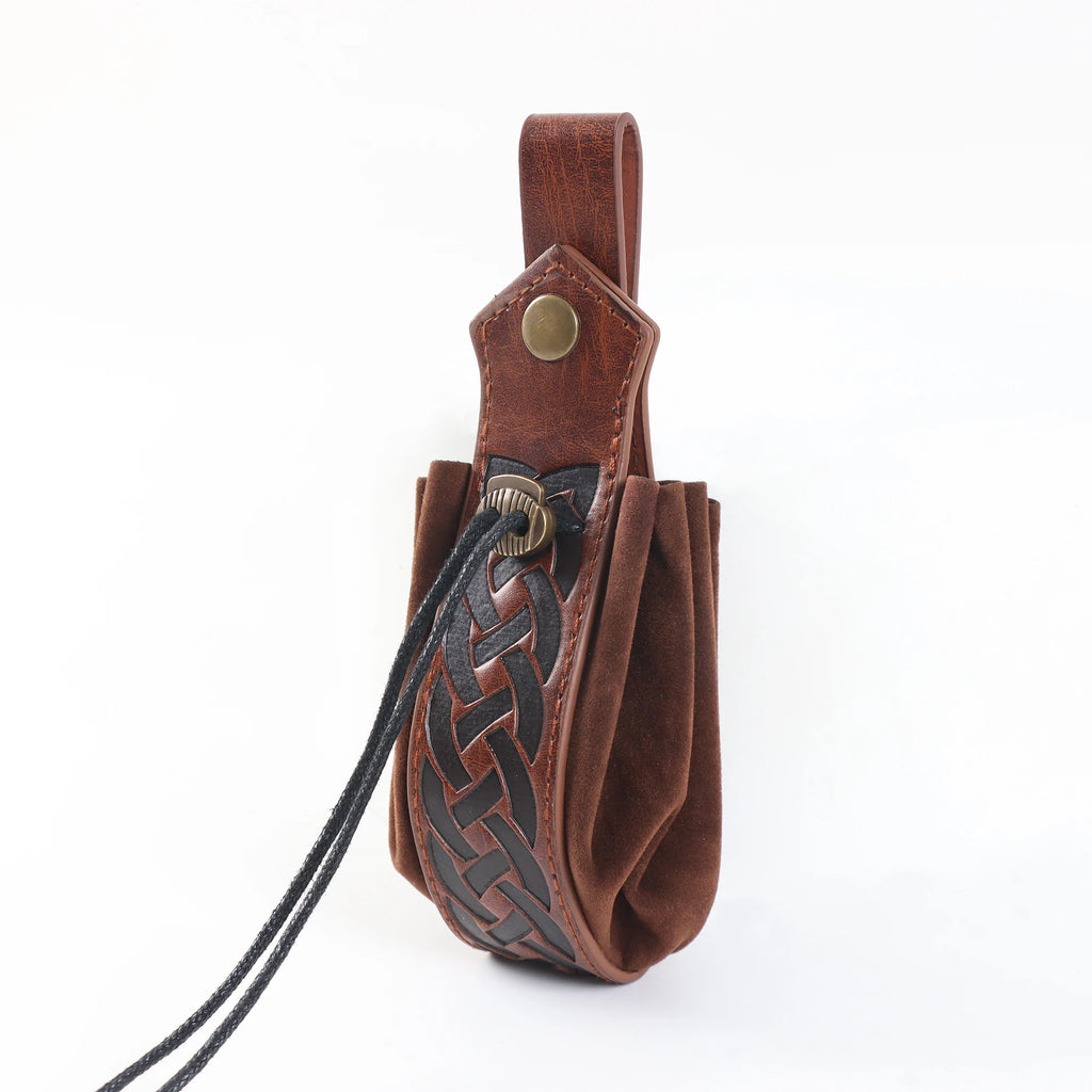 Renaissance Medieval Viking Costume Props PU Belt Drawstring Pouch Bracers With Embossed Headband Halloween Cosplay Costume LARP