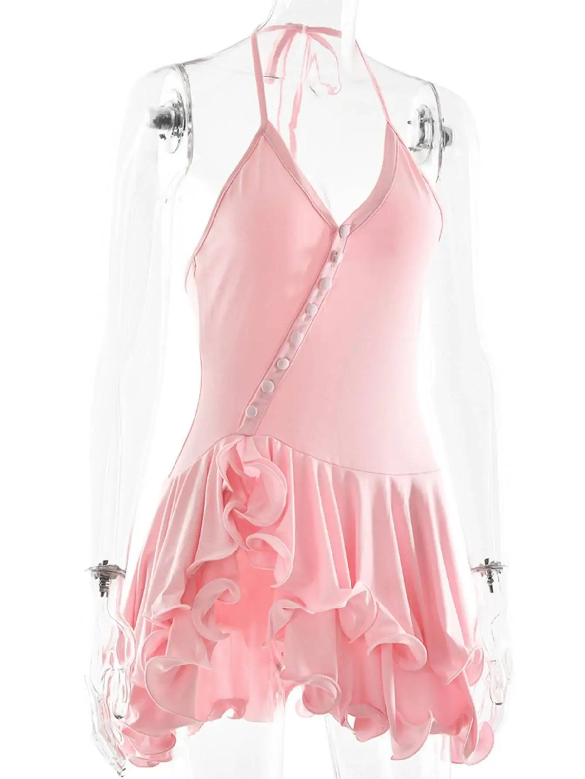 Sexy pink black ruffles mini summer dress women white club birthday party dress woman long sleeve prom evening dresses vestidos
