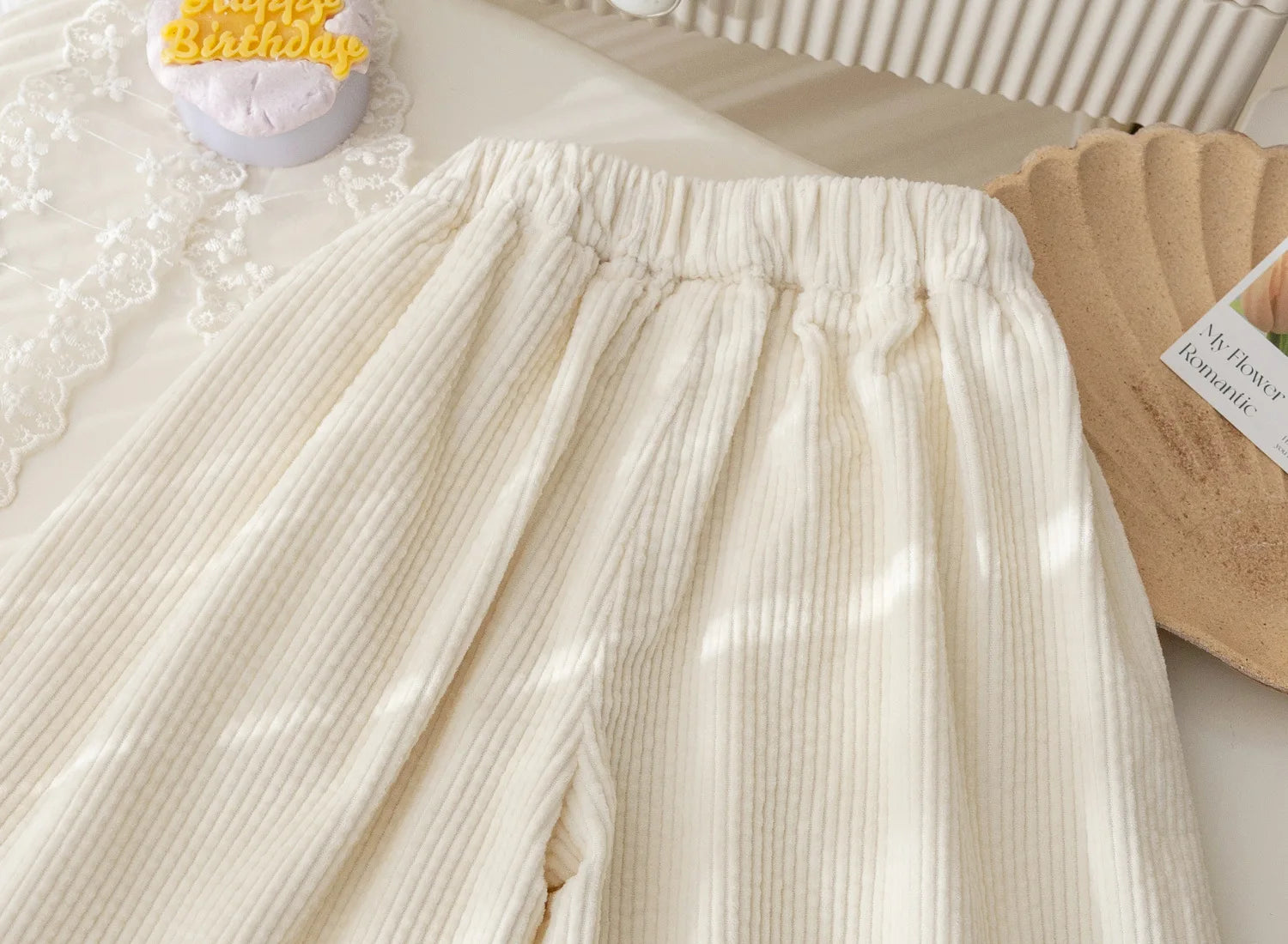 Girls Suit Korean Solid Color Sweater Knitted Spring and Autumn New Simple Straight Leg Slacks Set Baby Girl Clothes