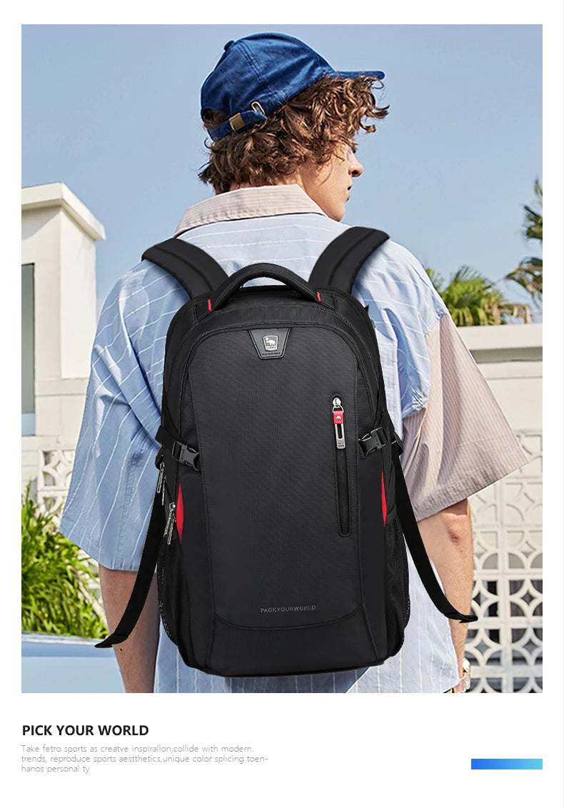 OIWAS Men's backpack For 15.6 Laptop Inch School Bags  Waterproof Nylon 29L Casual Shoulder Bagpack Travel Teenage Mochila