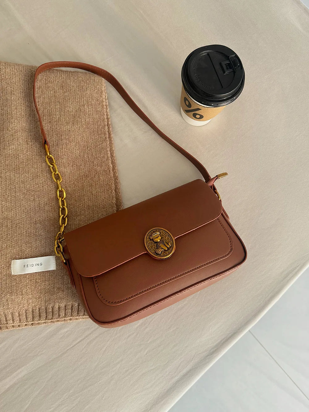 CGCBAG Fashion Designer Luxury Women's Bag Vintage Square Crossbody Bag Simple High Quality PU Leather Brand Handbags Ladies