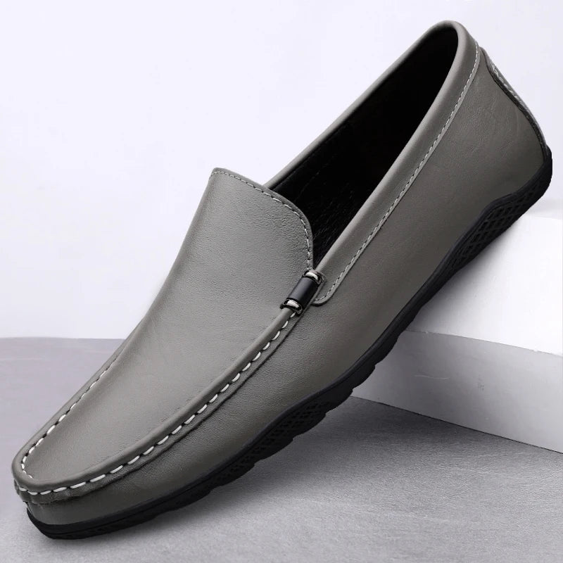 Comfort Genuine Leather Men Loafers All-match Lazy Shoes Breathable Moccasins Fashion Men Casual Shoes Slip-on Men Walking Shoes