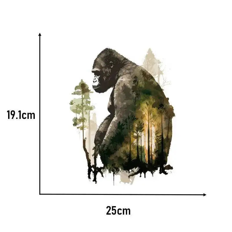 Landscape Animals Patches On Clothes Wolf Tiger fox Sticker Clothes Decoration Diy Accessory Print On T-Shirt Iron On Patch