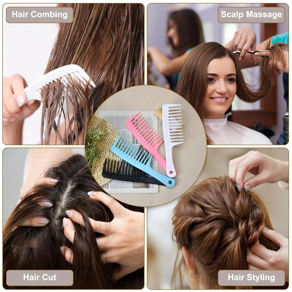 Anti-Static Hairdress Comb Heat Resistant Woman Wet Hook Curly Hair Brushes Pro Salon Dye Coarse Wide Spikes Tooth Styling Comb