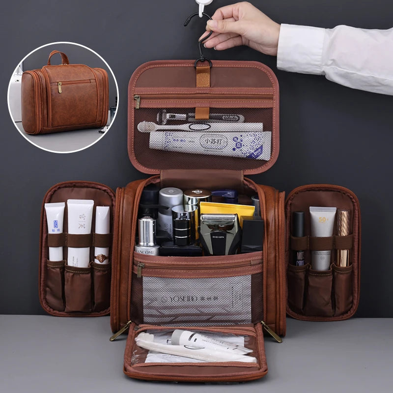 New Large-capacity Waterproof Toiletry Storage Bag with Hook, Portable Cosmetic Bag, Wet and Dry SeparationTravel Toiletry Bag