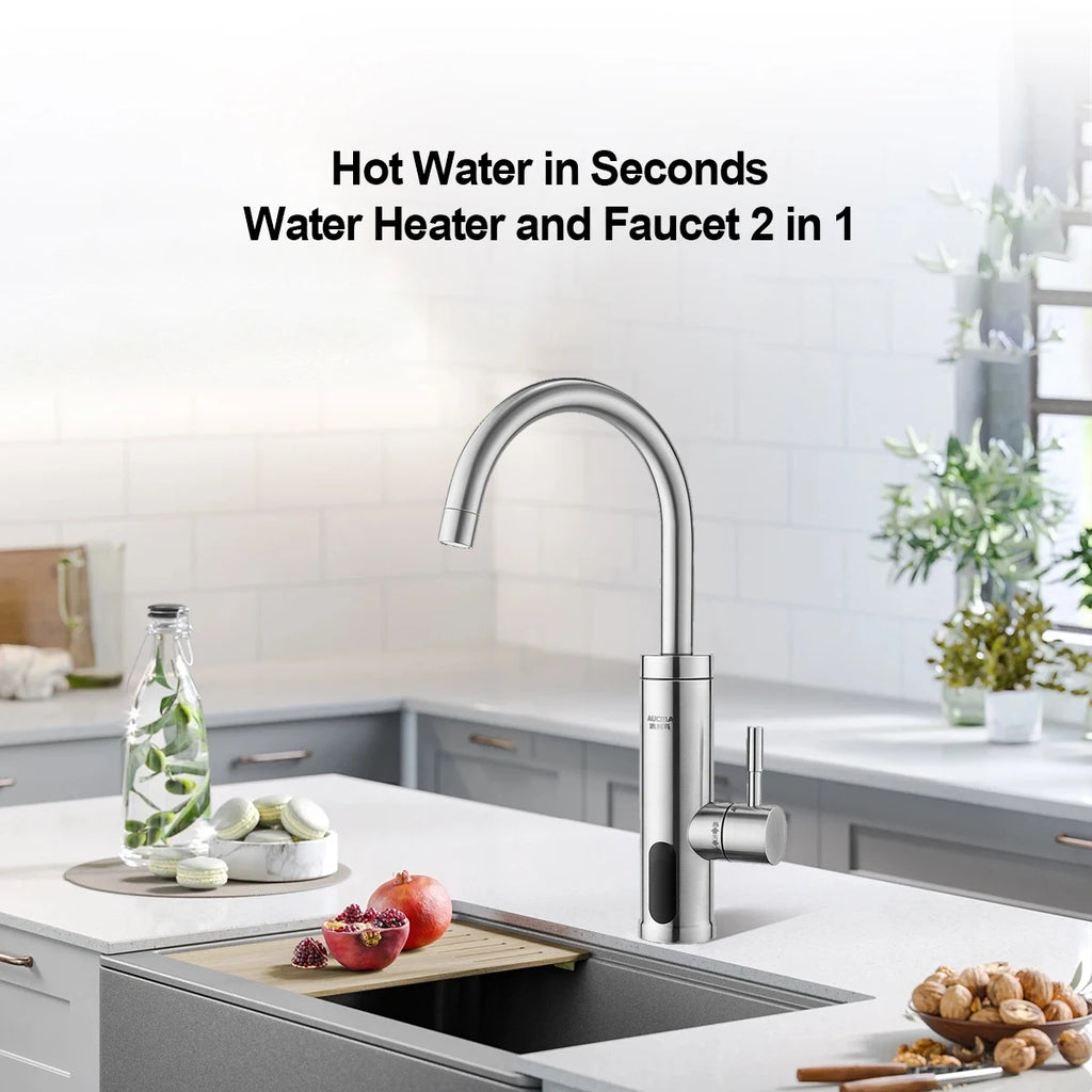 3000W Electric Tankless Instant Hot Water Faucet Kitchen Water Heater Tap Cold to Hot Heating Faucet for Quick Boiling