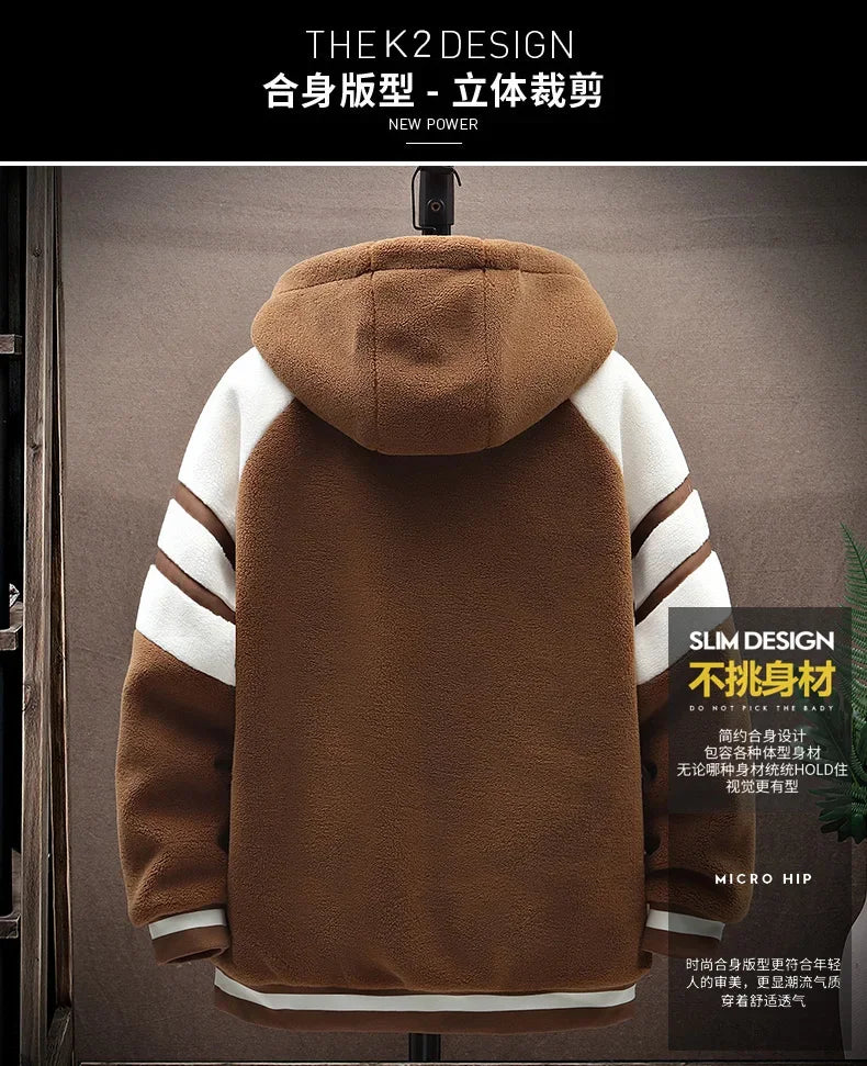 2023 Herren Kapuzenjacken Japan Mode Streetwear Harajuku Mäntel Herren Herbst Winter Herren Kleidung Wolljacken Stickerei Jacke