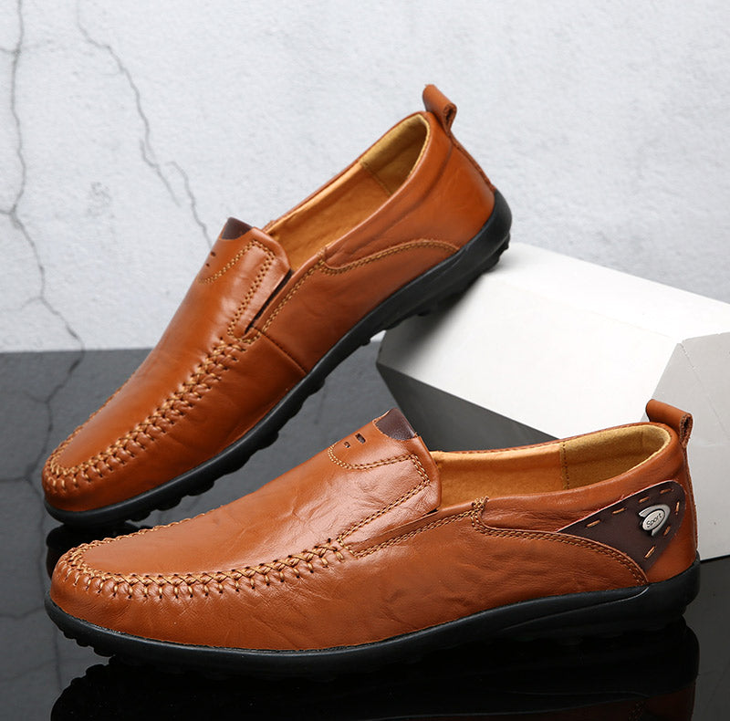 Herrenschuhe Casual Luxus-Marke Echtes Leder Italienische Herren Loafers Mokassins Slipper Herren Mokassins Schwarz Braun Übergröße 47