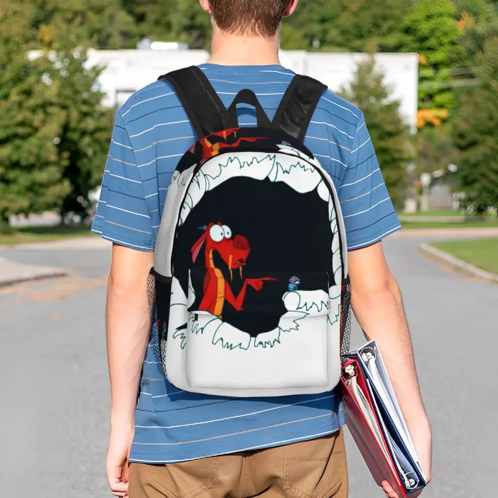 Mushu From Mulan (4) Backpacks Boys Girls Bookbag Fashion Students School Bags Laptop Rucksack Shoulder Bag Large Capacity