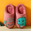 Cartoon Dinosaur Winter Warm Slippers for Kids Boys Girls Non-slip Thickness Soft Soled Slippers for Children Home Plush Shoes