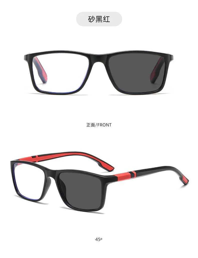 Fashion Photochromic Reading Glasses for Men Presbyopia Hyperopia Sports Glasses Anti Blue Light Glasses +100 +150 +200 +250