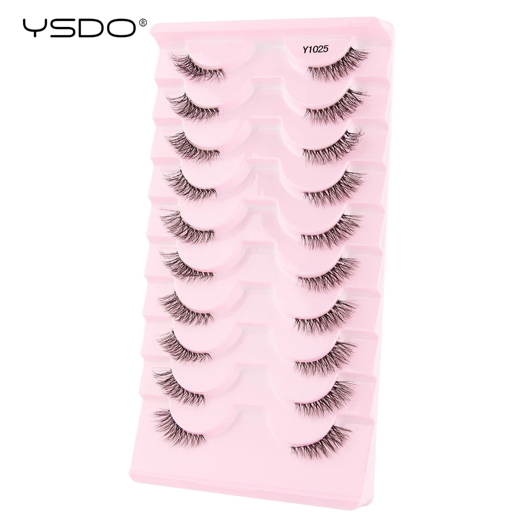 YSDO Halb-Wimpern 5/7/10 Paare Nerzwimpern Natürliche Falsche Wimpernverlängerung Make-up Wispy Katzenwimpern Künstliche Wimpern Maquiagem Cilios