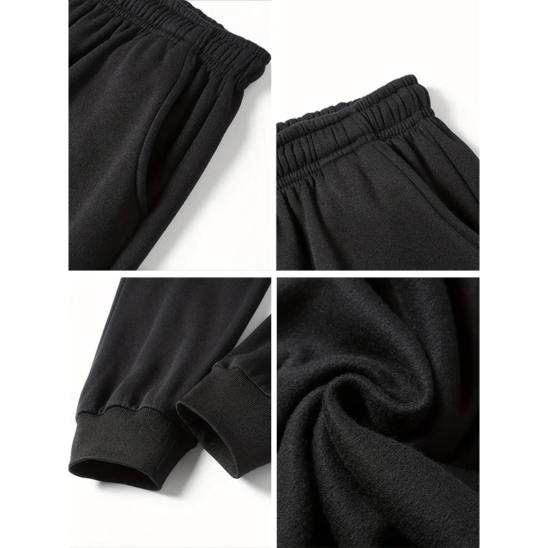 Men's Sweatpants Spring Autumn Fleece Pants Sport Gym Long Pants Casual Drawstring Pockets Trousers Oversize Sweatpants For Men