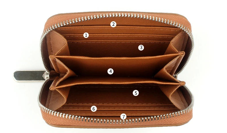 New 2025 Women's Genuine Leather Wallets Fashion Short Wallet Multifunction Purses Card Holder Candy Color Clutch Bags B380
