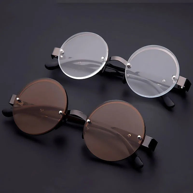Retro Reading Glasses Men HD Anti-fatigue Round Brown Natural Crystal Glass Stone Reading Glasses Female Trendy EyeGlasses