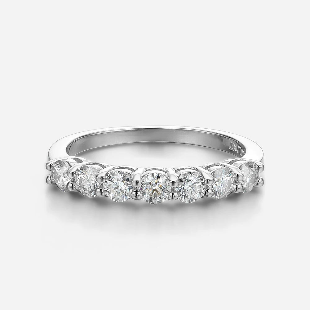 OEVAS 7 stones Each 3MM Moissanite Wedding Rings For Women S925 Sterling Silver Engagement Party Fine Jewelry Gift Wholesale