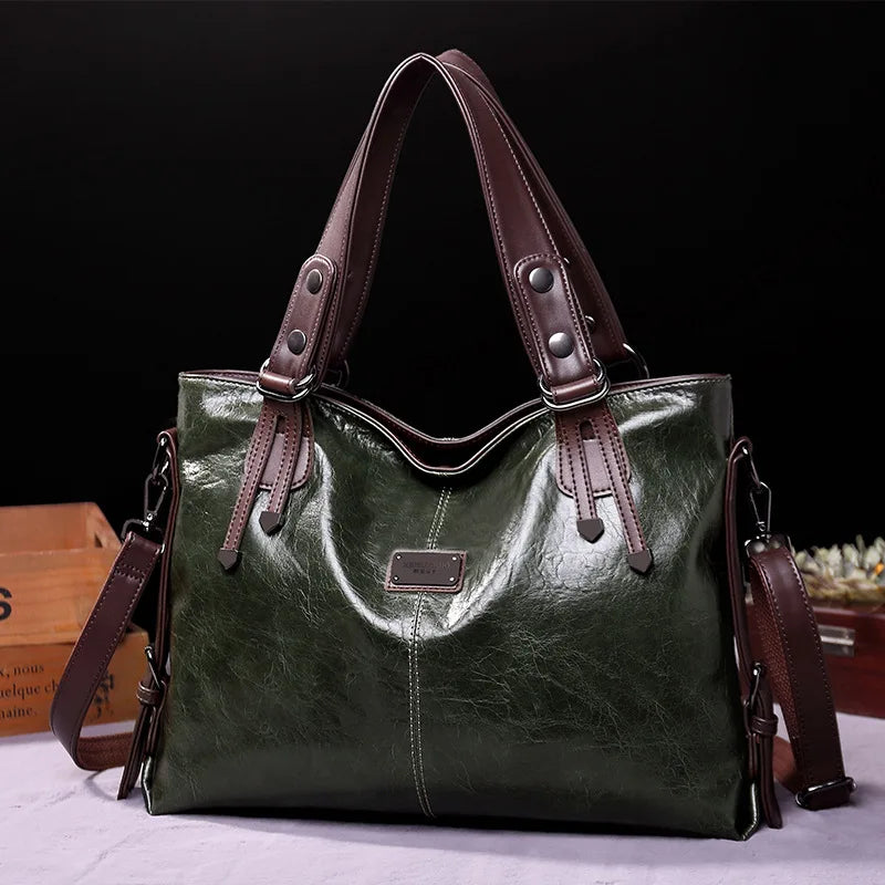 Annmouler Neue Design Frauen Handtaschen Pu-Leder Tragetasche Vintage Weiche Umhängetasche Große Umhängetasche für Damen
