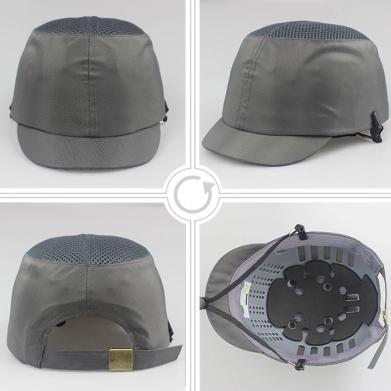 Custom Logo Work Safety Bump Cap Hard Inner Shell Protective Helmet Baseball Hats Outdoor Men Adjustable Safety Protection Hat