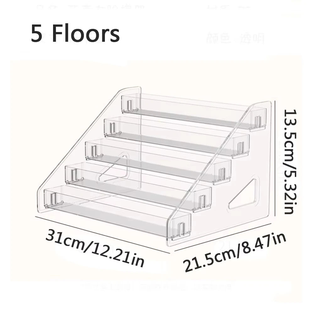 3/4/5/6/7 Layers Acrylic Nail Polish Display Rack Transparent Cosmetic Organizer Multi-layer Simple Mounting Rack Stand Holder