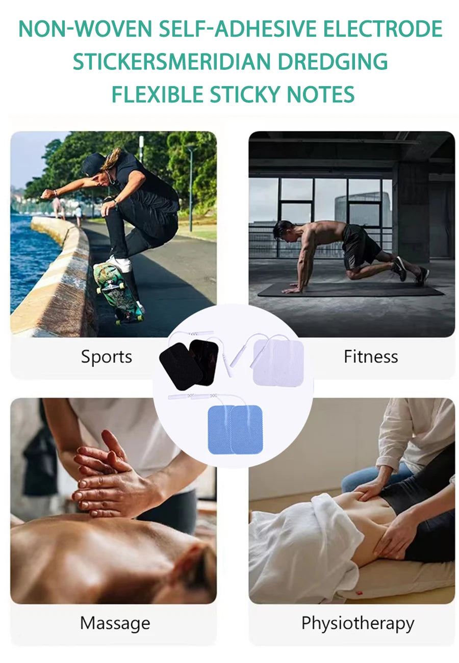 10/20Pcs Electrode Pads 2mm Plug Self Adhesive Replacement for Tens Acupuncture Electrode Pads Square Muscle Stimulator Slimming