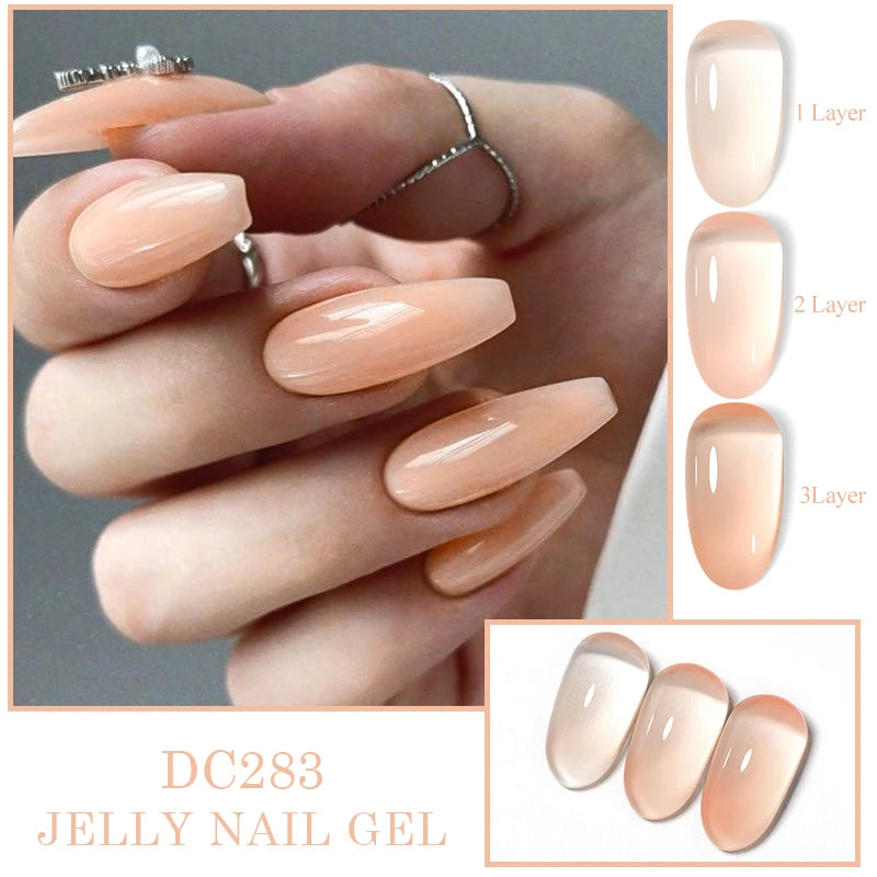 Mtssii 7ML Jelly Nude Gel Nail Polish Summer Light Pink Peach Translucent Color UV Light Cure Gel Varnish Nail Art DIY at Home