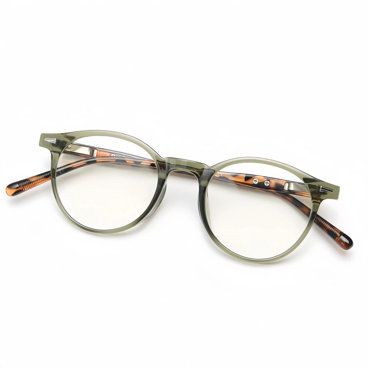 K-Style of Retro Literary Small Round Frame Tr90 Pin Glasses Frame for Men and Women Anti-Blue Light Glasses