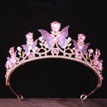 KMVEXO Süße Schmetterlingskronen Ozean-Stil Kostüm Kristall-Tiaras für Frauen Mädchen Prinzessin Geburtstagsparty Strand Haarschmuck
