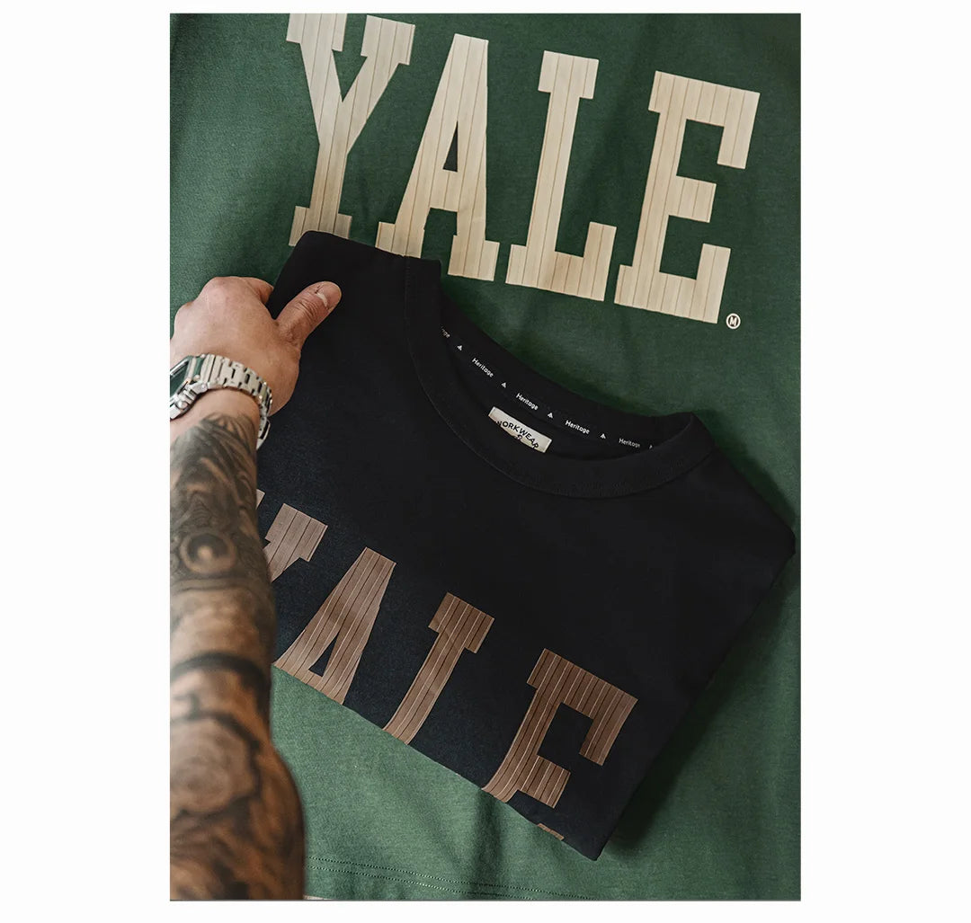 Maden Letter Print O-Neck T-shirts Men College Style Basic Top Cotton Short Sleeve Tees Men's Summer Casual T Shirt Black Shirts
