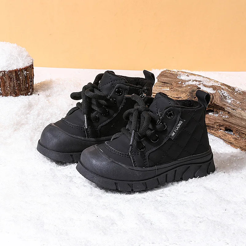 Winter Kids Snow Boots Plush Warm Baby Girl Shoes Toddler Boot Children Little Boys Cotton Shoes Stay Warm Platform Shoes H11172