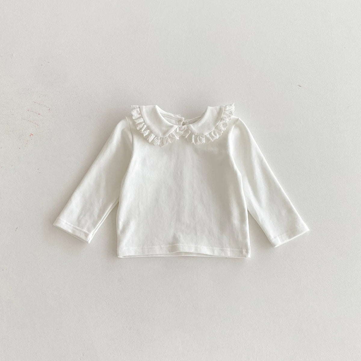 2026 Autumn New Girls Long Sleeve Bottoming Shirts Solid Children Cotton T Shirts Baby Girl Peter Pan Collar Tops Kids Clothes