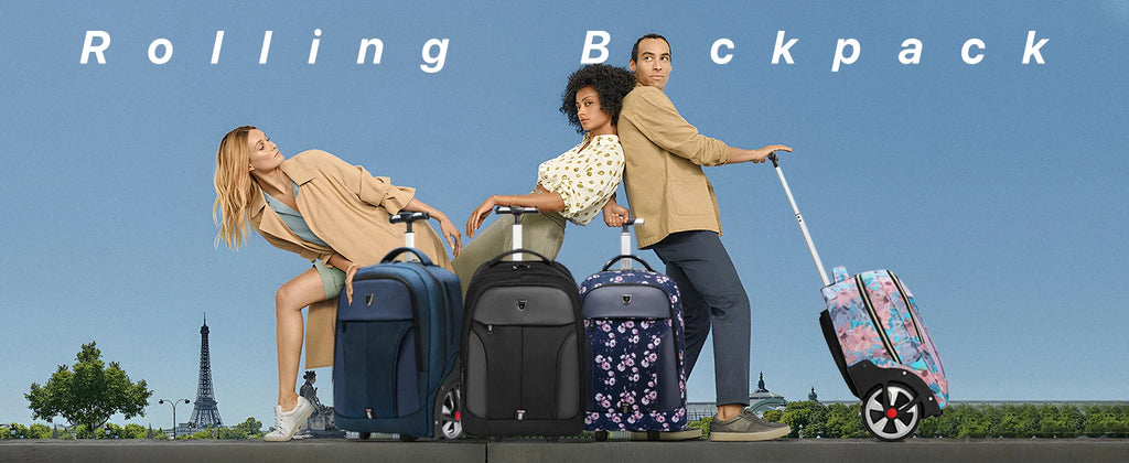 Rolling Luggage Travel Backpacks With Wheels Business Laptop Backpack Cabin Carry on Luggage Telescopic Handle Durable Wheels