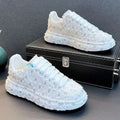 Sneakers Casual Mens Designer Bling Graffiti Board Shoes Fashion Microfiber Leather Breathable Increased Internal Platform Shoes