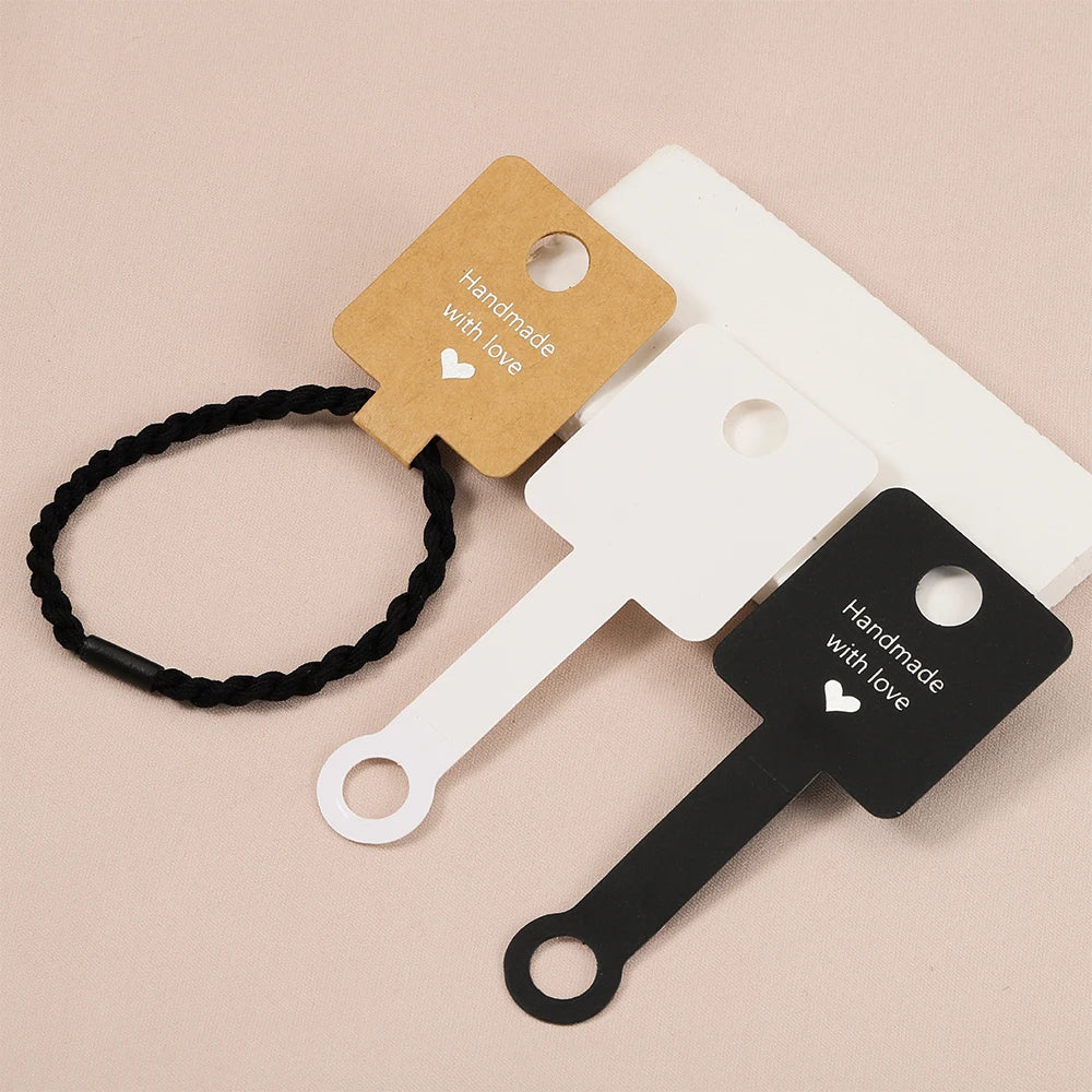 50pcs 4x10cm Self Adhesive Bracelet Display Card Jewelry Holder Cardboard Half-fold Card with Sticker for Jewelry Packaging