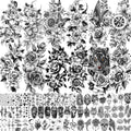 67 Sheets Black Realistic Flower Temporary Tattoos For Women Arm Thigh, 3D Rose Peony Floral Temp Tattoo Stickers Tiger Moon,