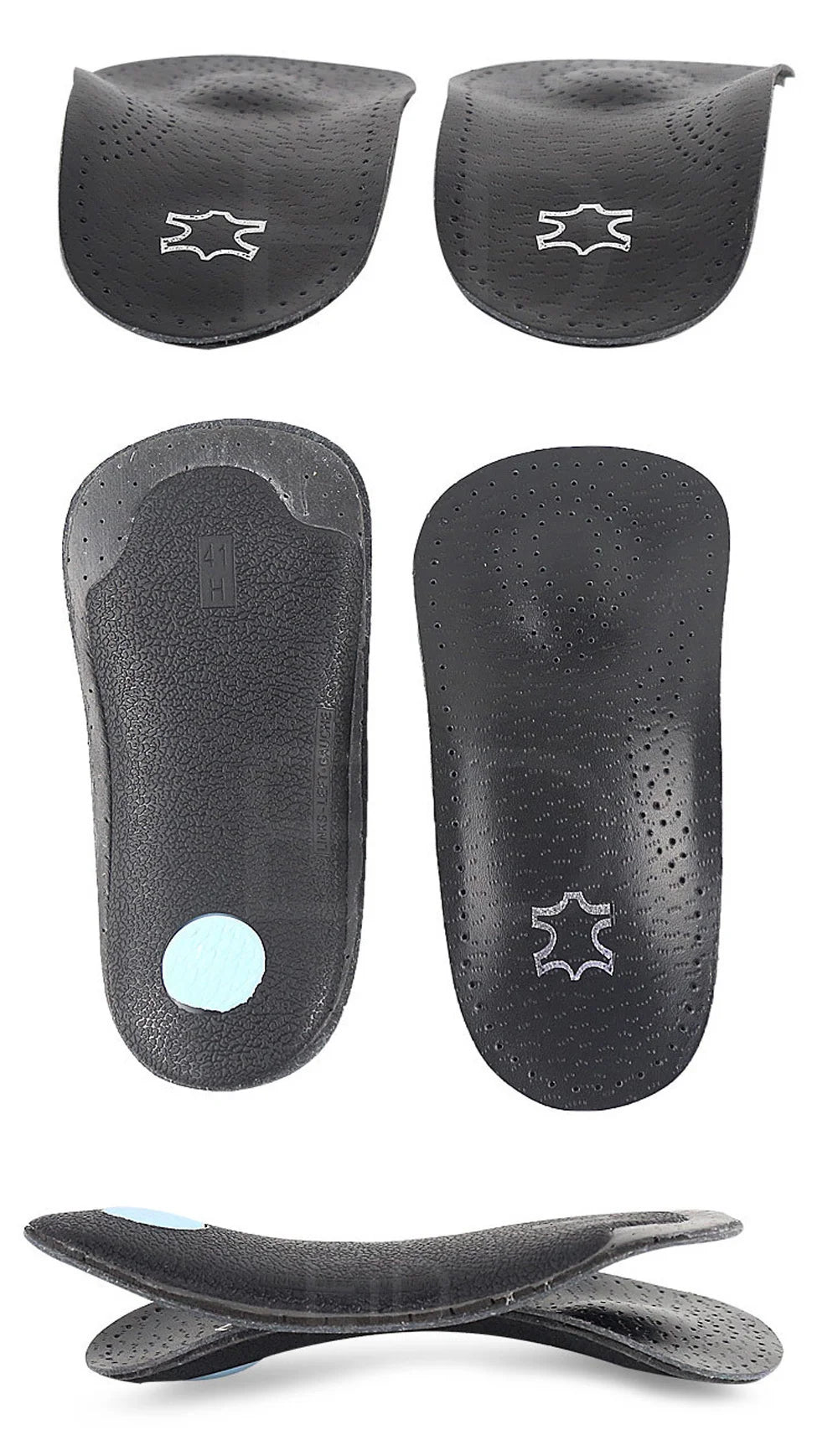 EiD 3/4 Leder orthopädische Schuheinlagen für Plattfüße Fußgewölbestütze orthopädische Schuheinlegesohle Einlegesohlen für Herren und Damen Fußpflege