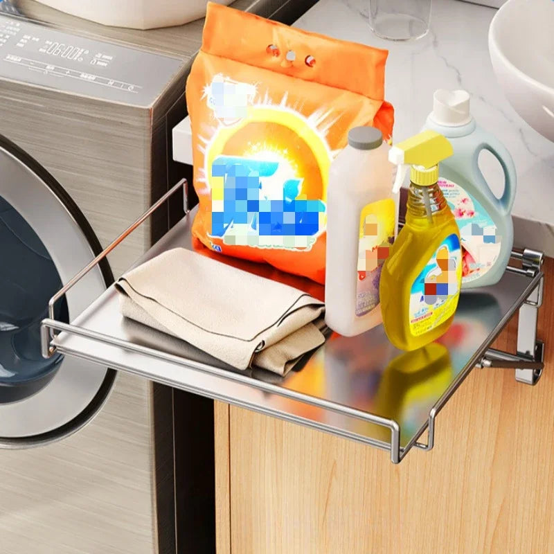 For Stainless Steel Foldable Countertop Storage Rack, Space-saving, Can Be Used To Extend The Countertop In Bathrooms and Kitche