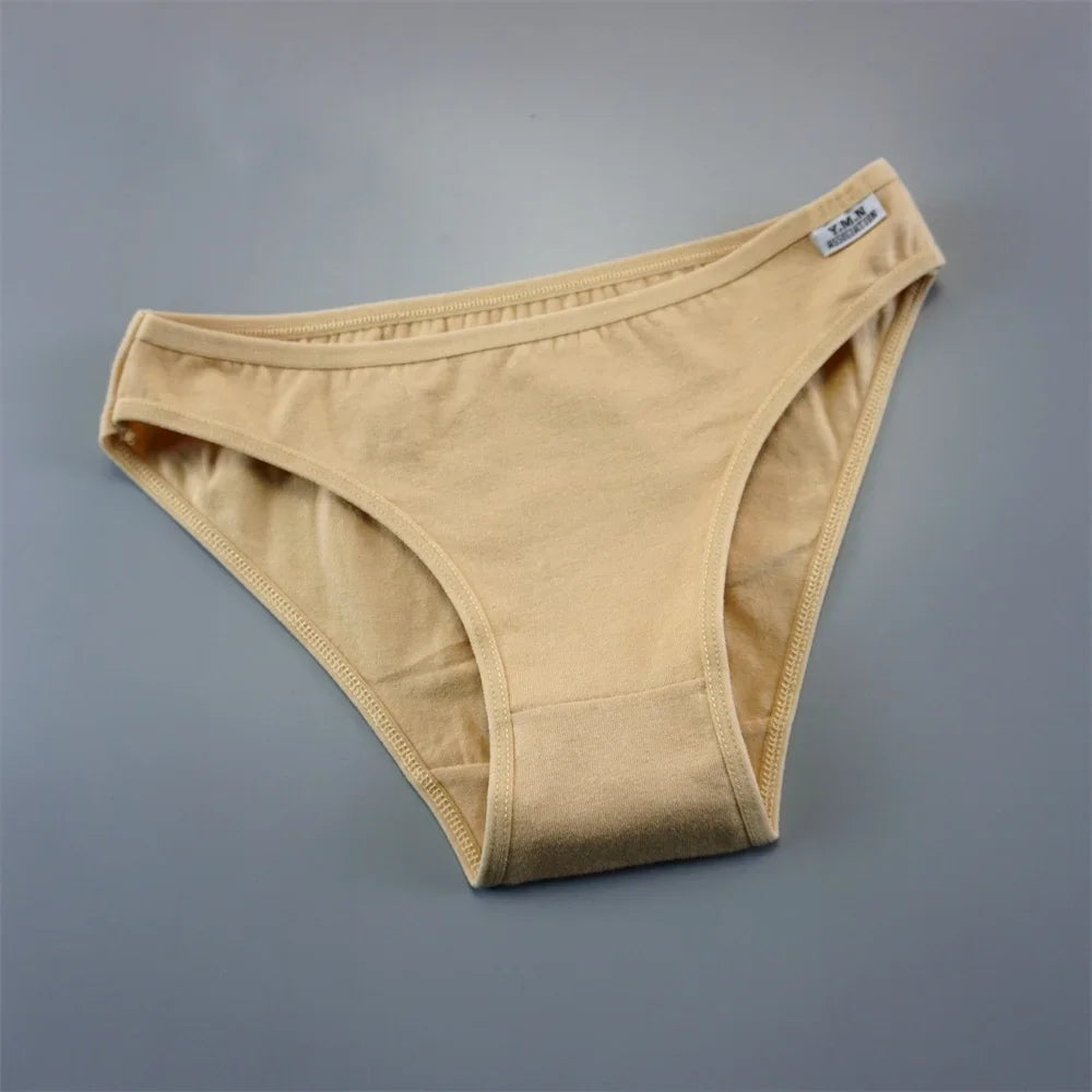 3PCS/Pack Ladies Cotton Panties Free Shipping Comfortable Female Underpants Simple Solid Candy Color Underwear
