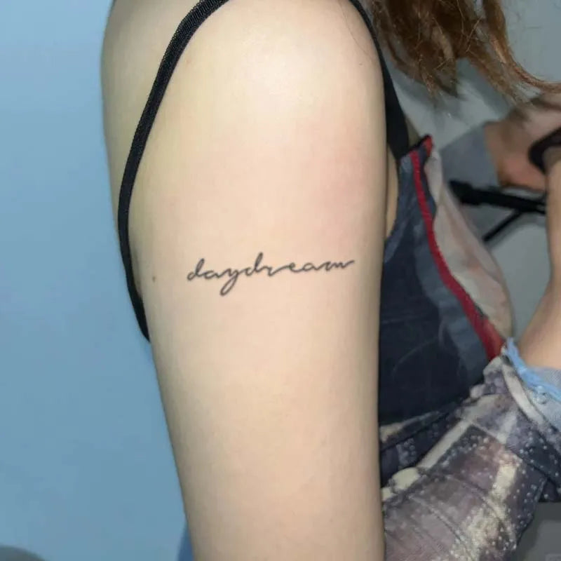 Simple Poem Waterproof Temporary Tattoo for Arm and Wrist, Long-Lasting, Realistic Fake Tattoo for Men and Women
