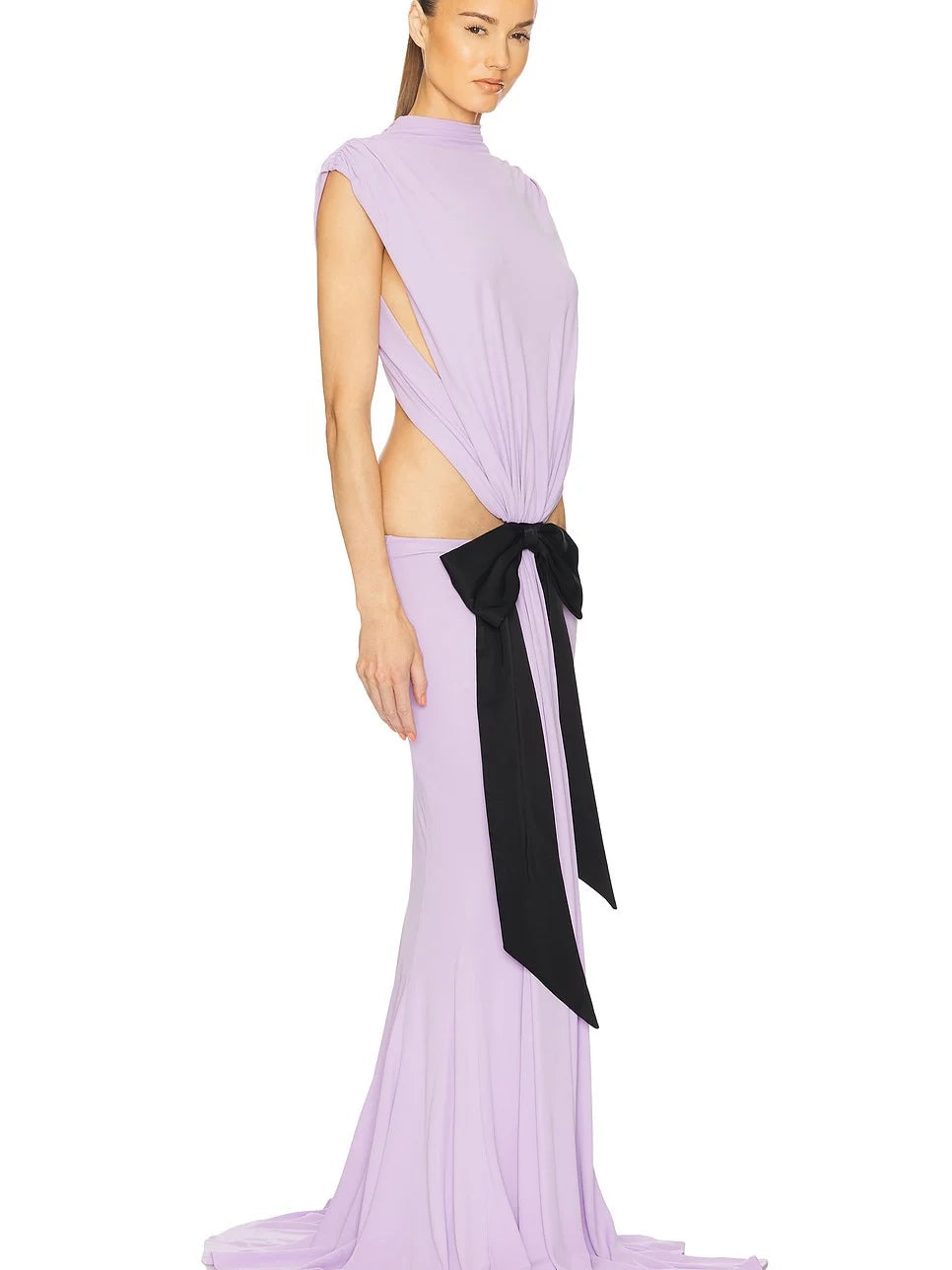 Articat Elegant Sleeveless Lace Up Maxi Dress Women Sexy Backless Hollow Out Bodycon Party Evening Dress Female Summer New 2025