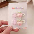 New 2Pcs Cute Fruits Hair Clip Star Duckbill Clip Sweet Girl Hair Pin Bangs Side Clip Woman Headwear Barrette Hair Accessories