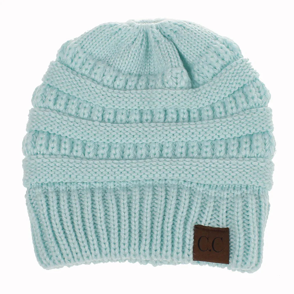 New Outdoor Warm Winter Woolen HatsAcrylic Open Horsetail HatsCold-Resistant High Ponytail Hats for Men and Women