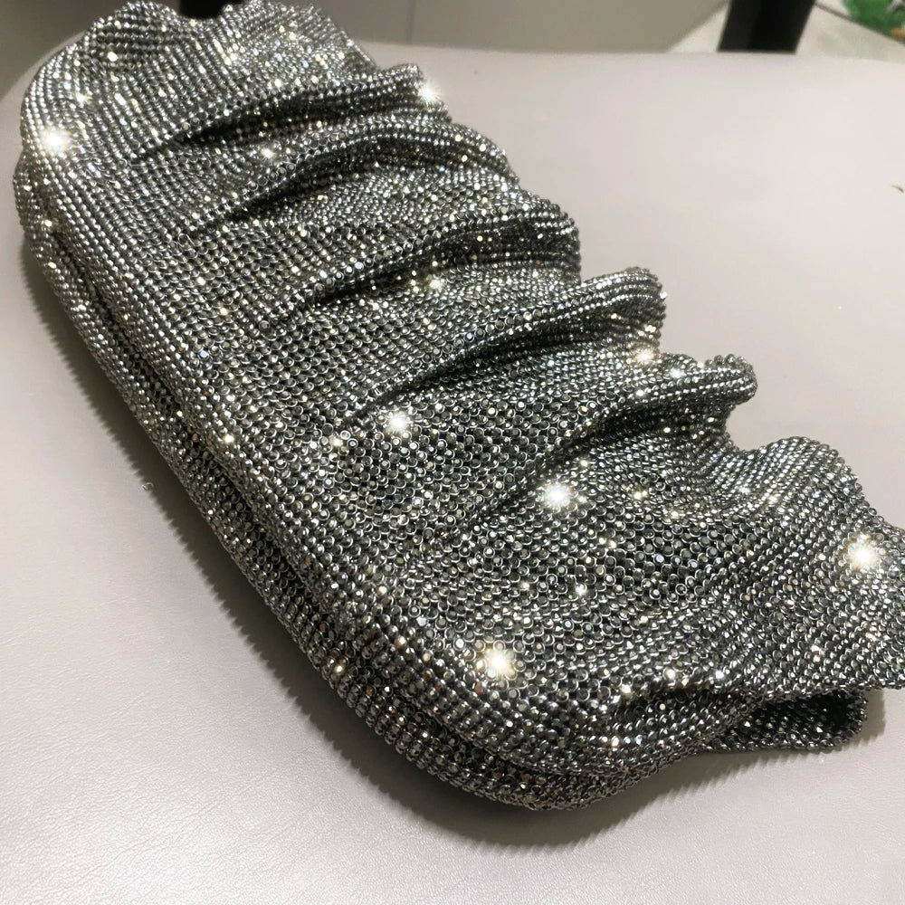 Glänzende Strasssteine, handgefertigte Abend-Clutch-Taschen, neue Faltbörsen und Handtaschen, Luxus-Designer-Hochzeitsfeier, hohe Qualität