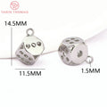 (1285)10PCS 11.5x15MM 24K Gold Color Plated Brass Dice Charms Pendants High Quality Diy Jewelry Accessories
