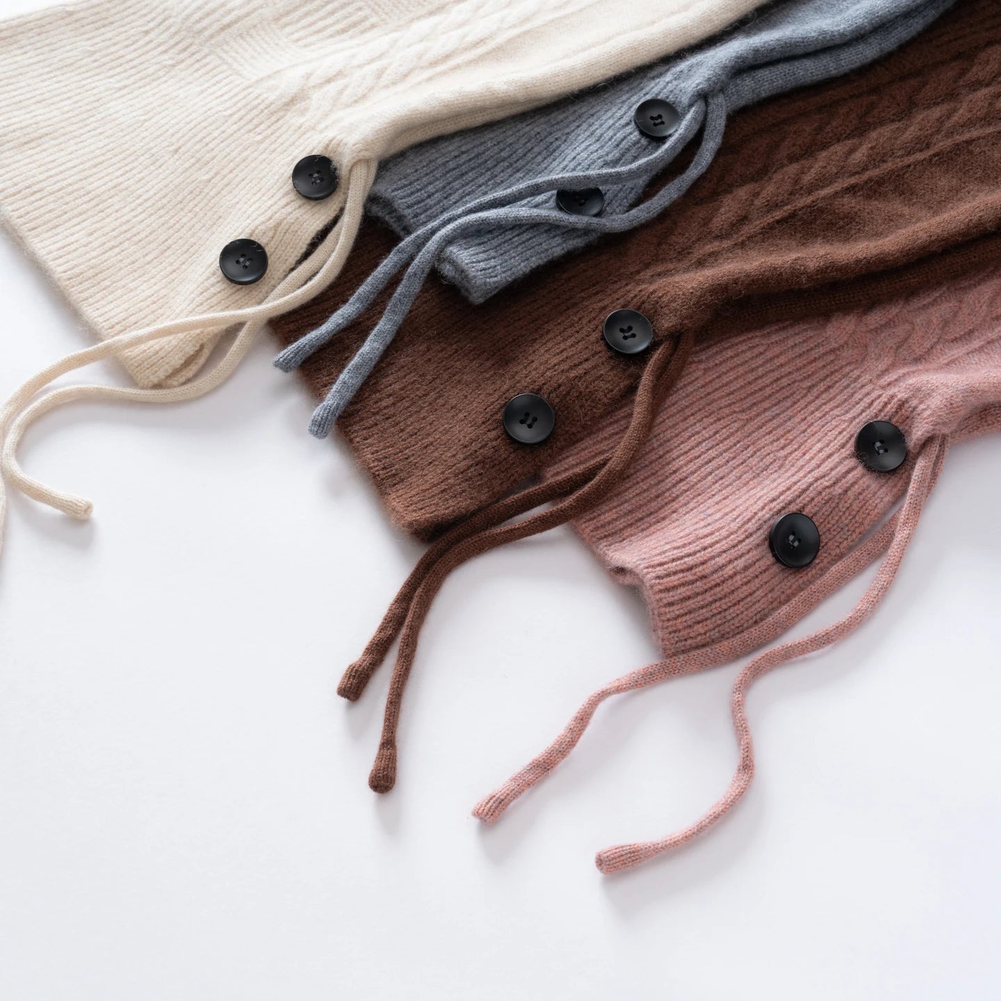 100%Quality Cashmere Balaclava Hoods For Women Warm Ring Scarf Beanie Hat Windproof Hooded Button-up Neck Collar Knitted Hat