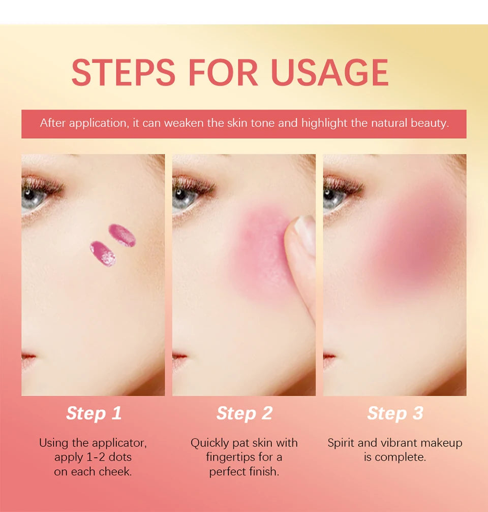 7.5ml Matte Liquid Blush Velvet Blusher Orange Peach Face Pigment Lasting Beauty Natural Cheek Tint Cream Waterproof  Blush