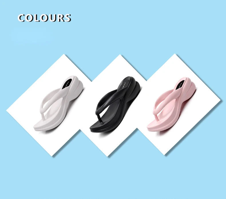 Woman House Heel Slipper Wedges Cloud Sandals Summer Soft Flip Flops Beach Slides Home Garden Shoe Outdoor Ladies Female Girls
