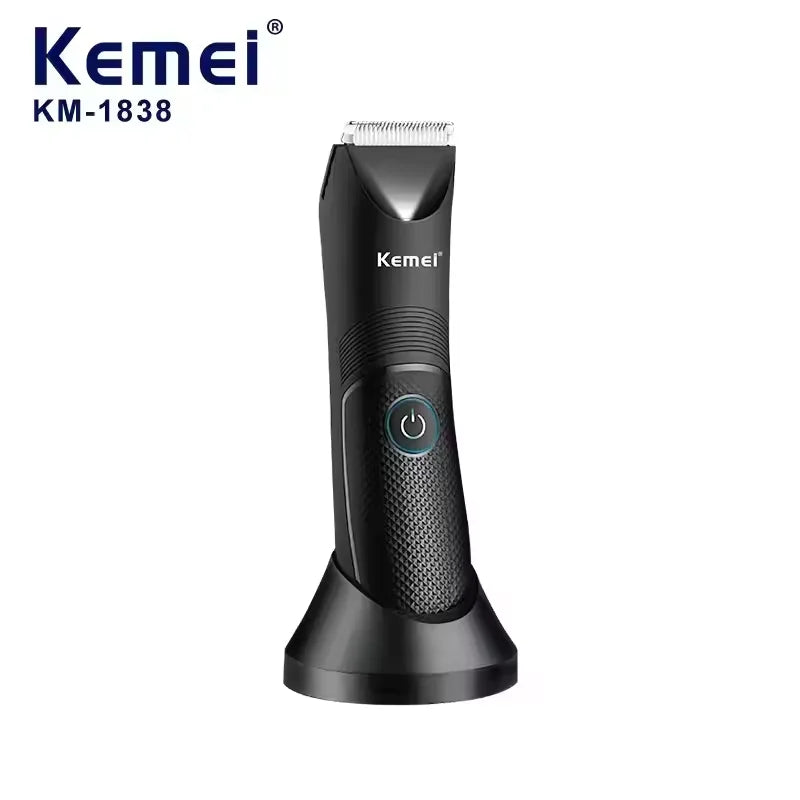 Kemei KM-1838 Bikini Line Men's Full Body Washable Hair Removal Machine Rechargeable Electric Shaver Secret Trimmer With Light