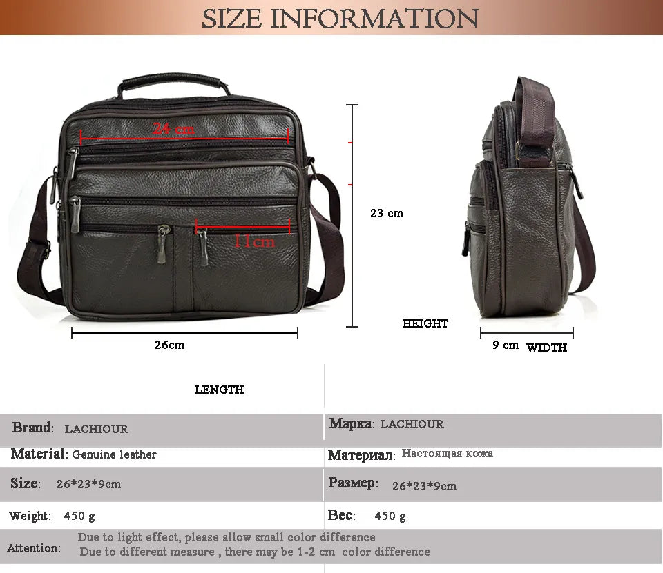 New Arrival Men Shoulder Bag Men's Genuine Leather Messenger Bag Boy Coffee Middle Size Handbags Tote Natural Skin Men Briefcase